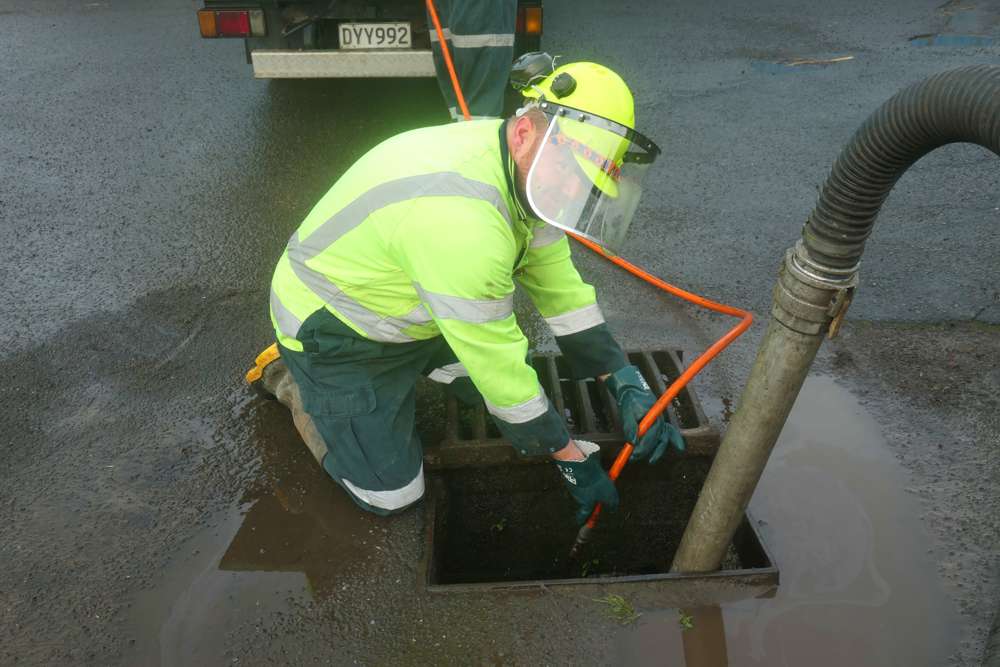 Grease trap emptying at Petes Takeaways.
